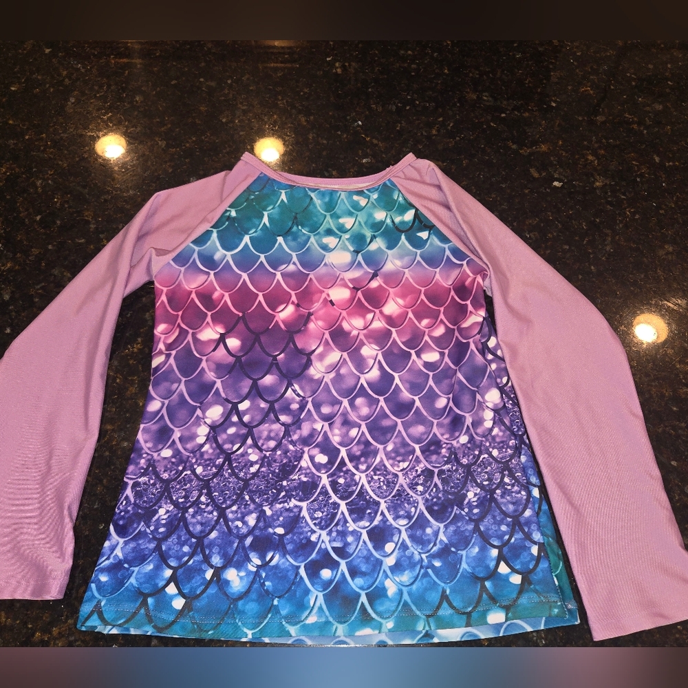 Colorful Mermaid Scale Rash Guard - Picture 3 of 3
